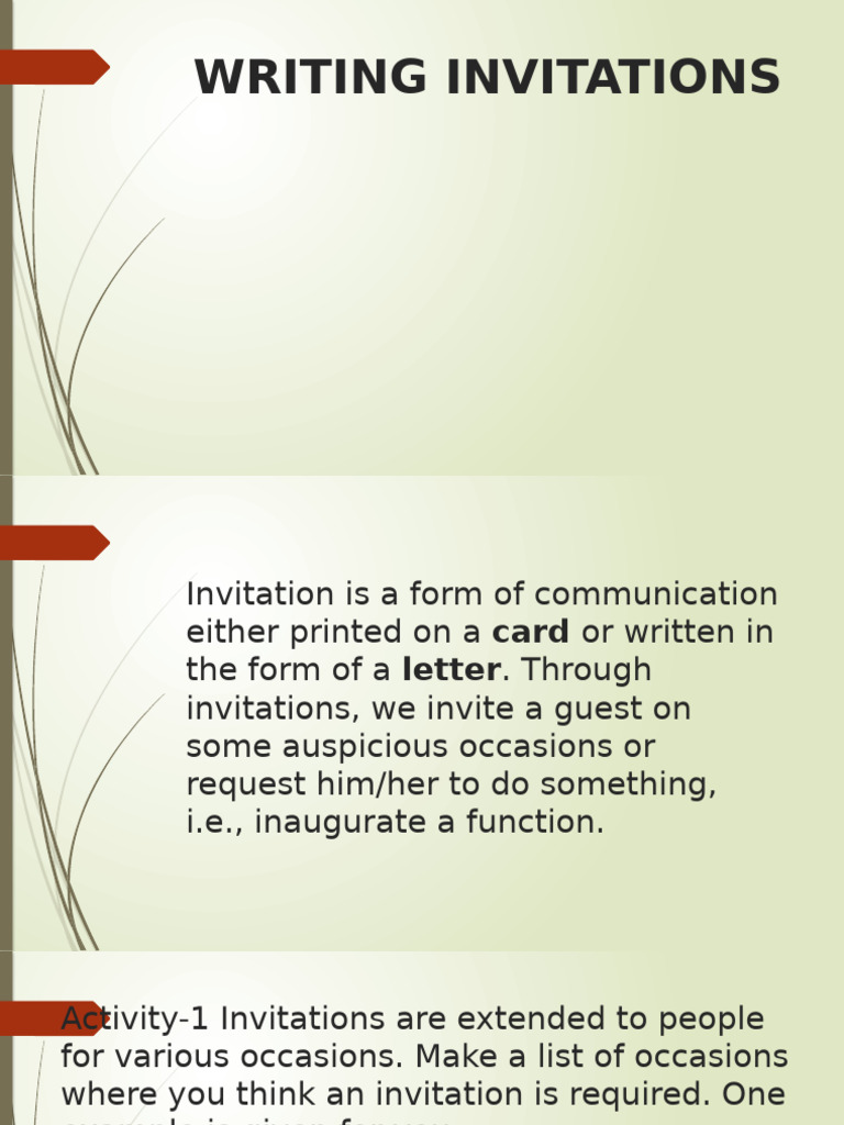 Formal Invitation Writing Guide | PDF