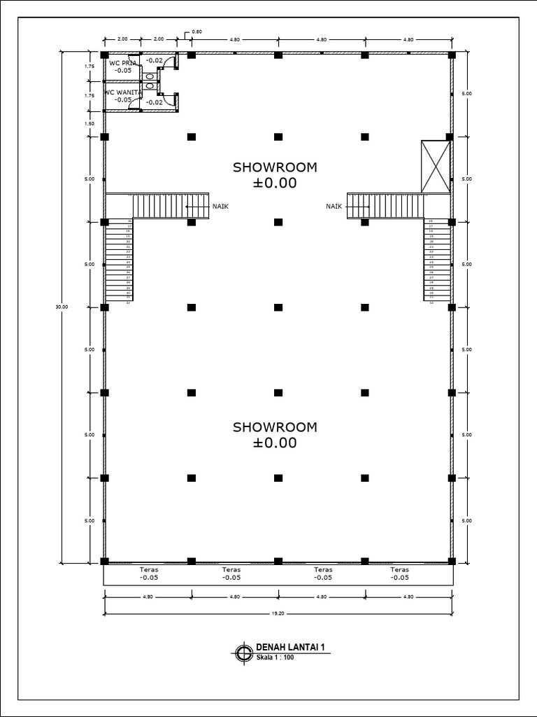 Denah Ruko 2 Lantai dan Rooftop | PDF