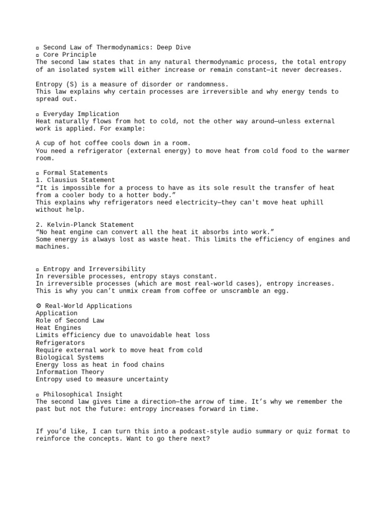 Second Law of Thermodynamics | PDF