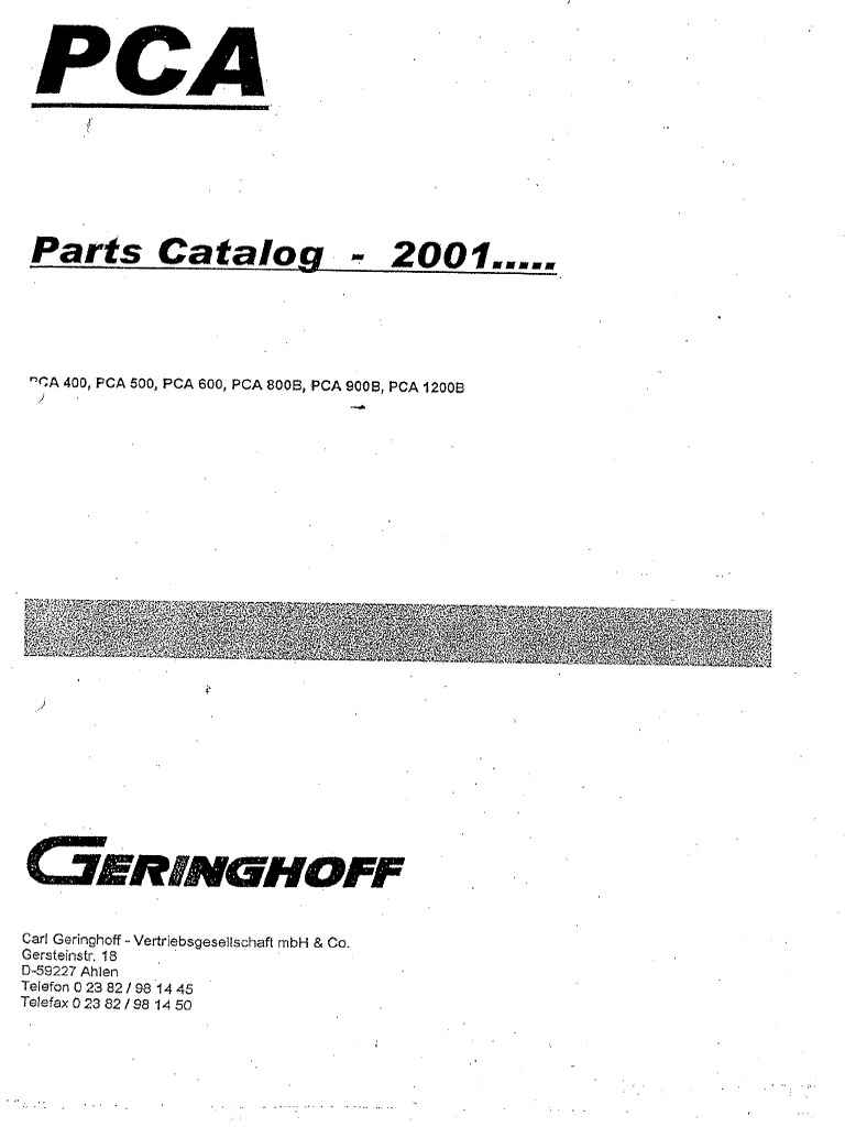 Parts List PCA 2001 - Original - 1322 | PDF