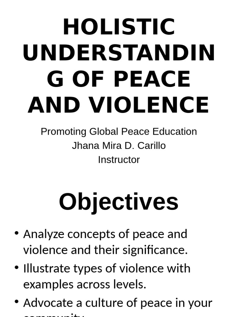 Holistic Peace and Violence Education | PDF | Violence | Peace
