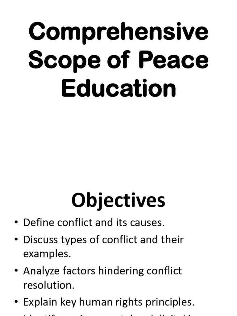 Comprehensive Peace Education Overview | PDF | Conflict Resolution ...