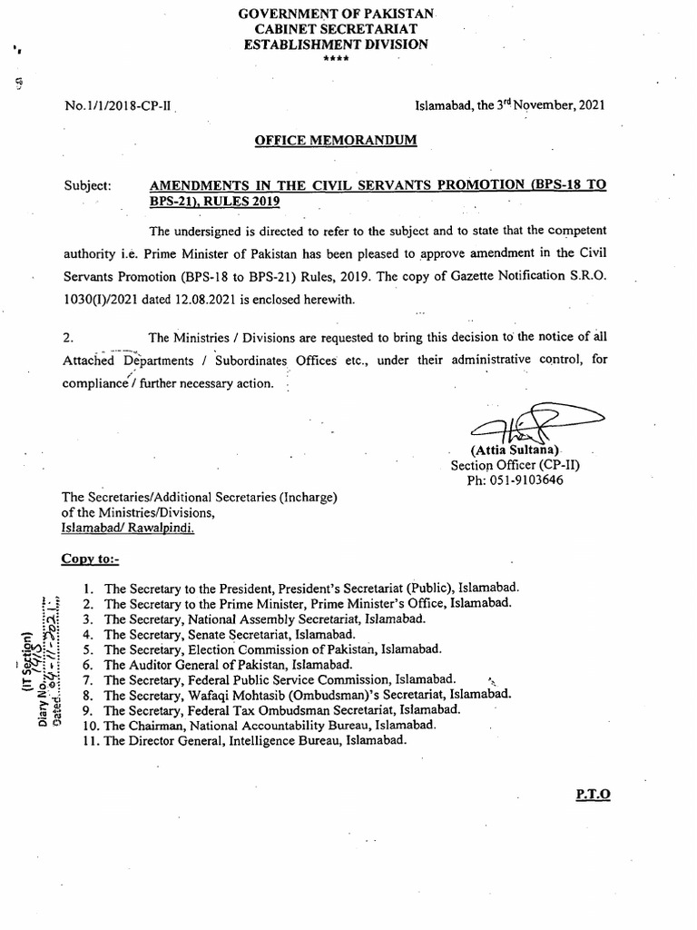 Amendments to Promotion Rules 2019 | PDF | Islamabad | World Politics