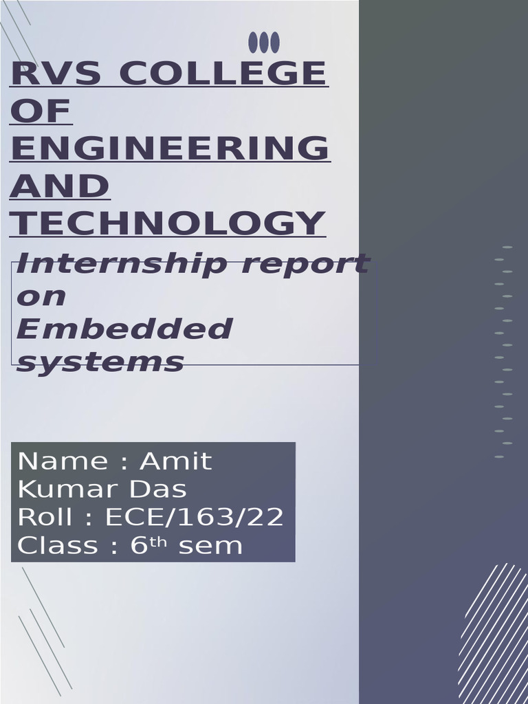 Embedded Systems Internship Report | PDF | Embedded System | Internet ...