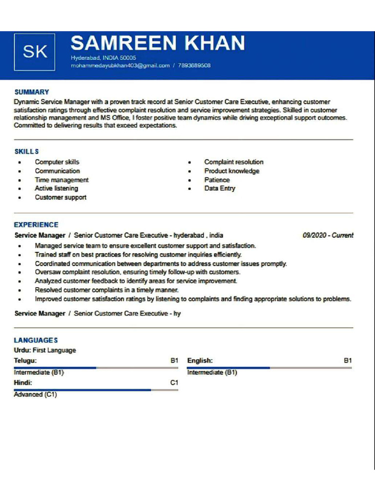 Samreen CV | PDF