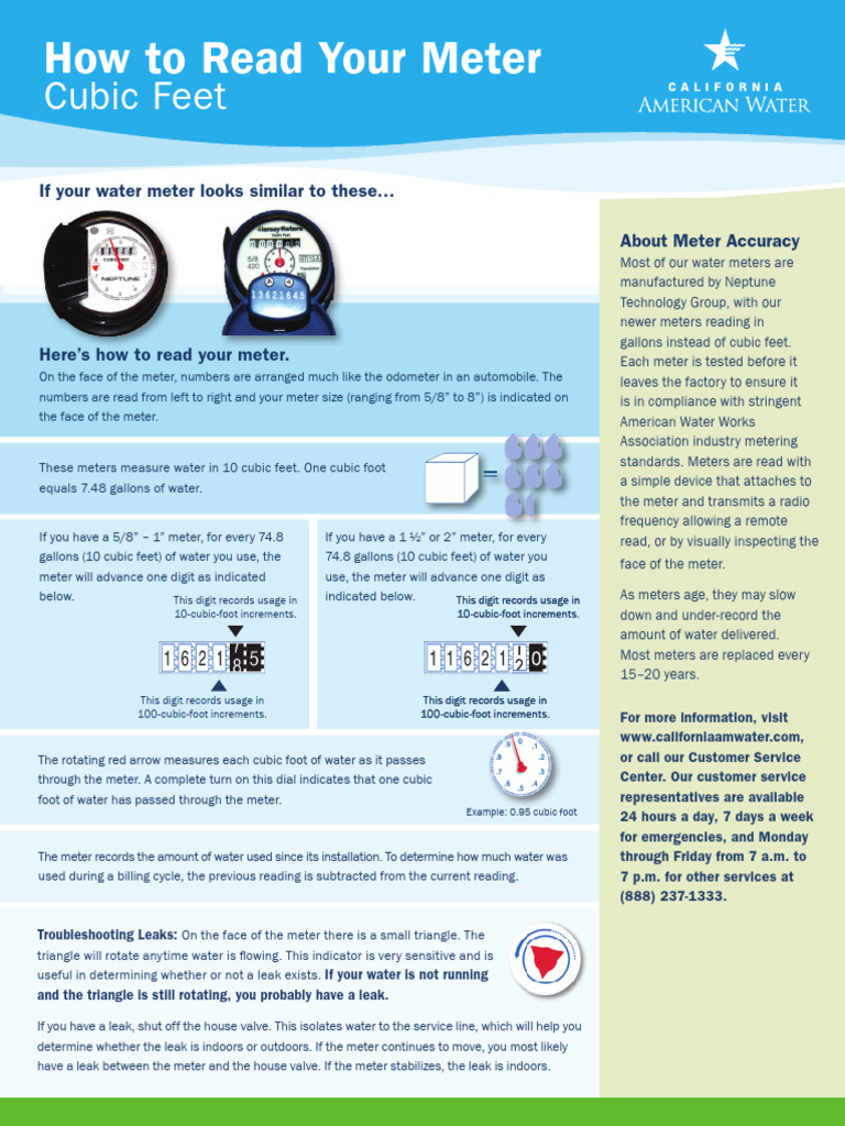 How to Read Your Water Meter | PDF | Equipment
