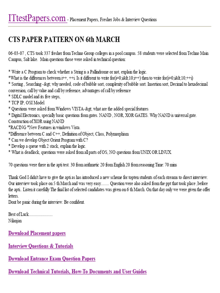 550-Cts Paper Pattern On 6th March | PDF