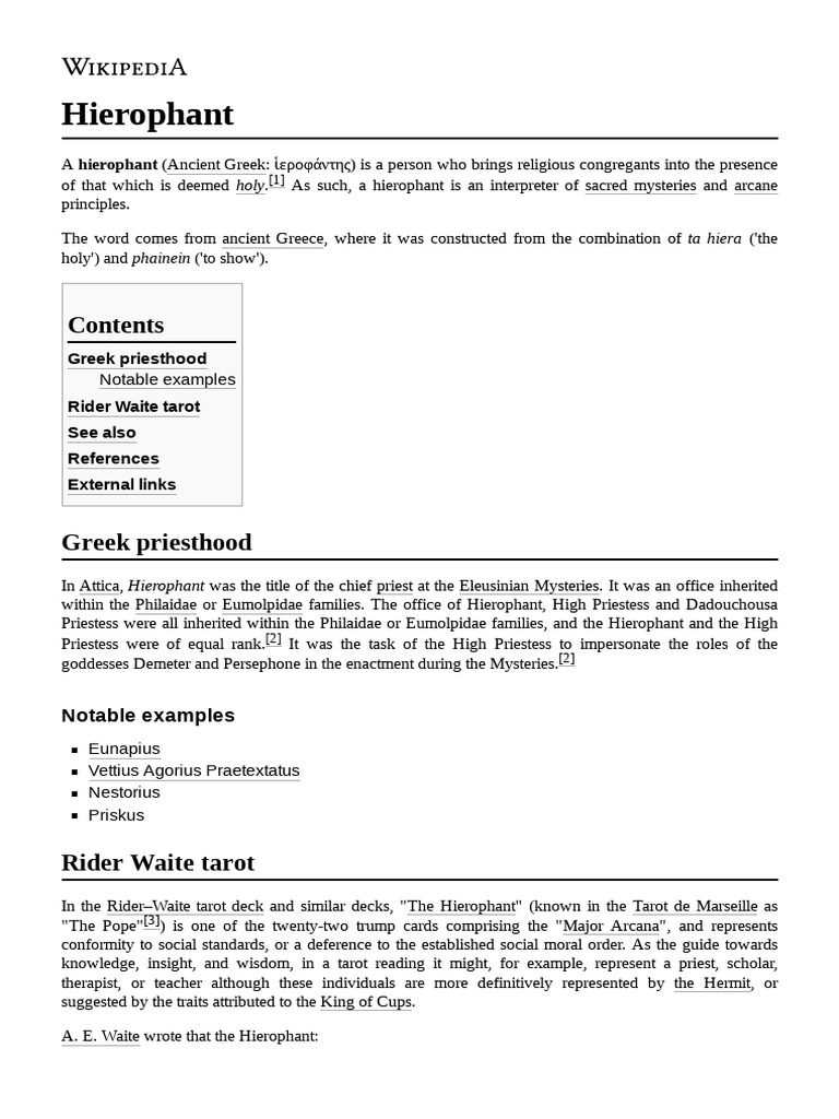 Hierophant (Article) 2pp @wiki2021en | PDF