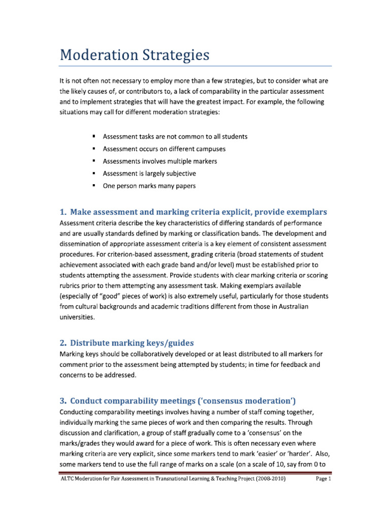 Moderation Strategies 2010 | PDF