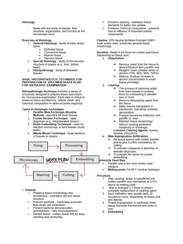 Histology Techniques and Specimen Prep | PDF | Histology | Histopathology