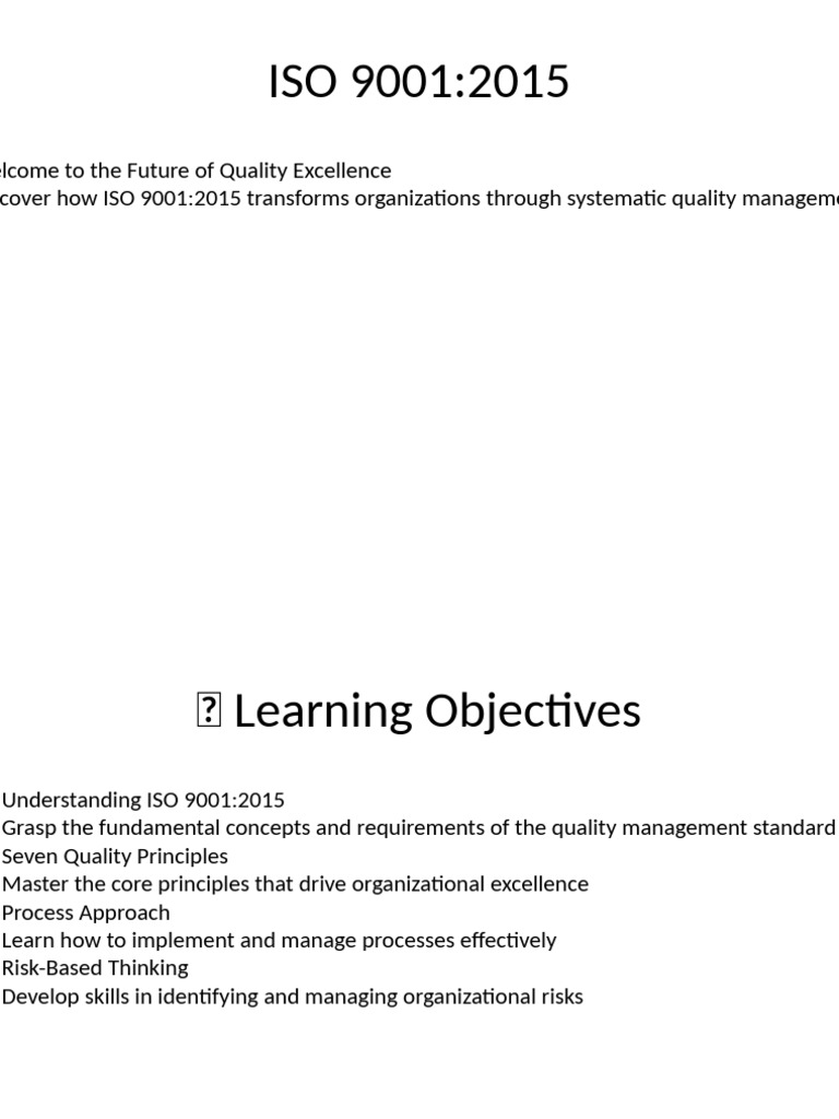 ISO 9001:2015 Quality Management Guide | PDF | Quality Management ...