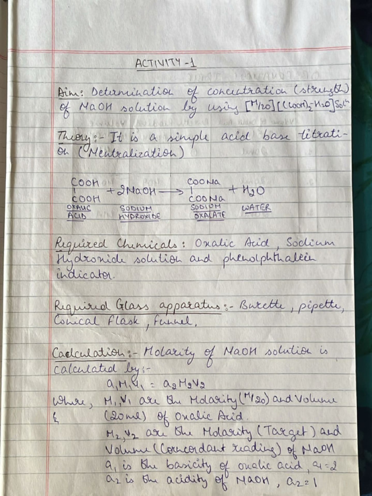 11th Class Chemistry Practical Notes | PDF