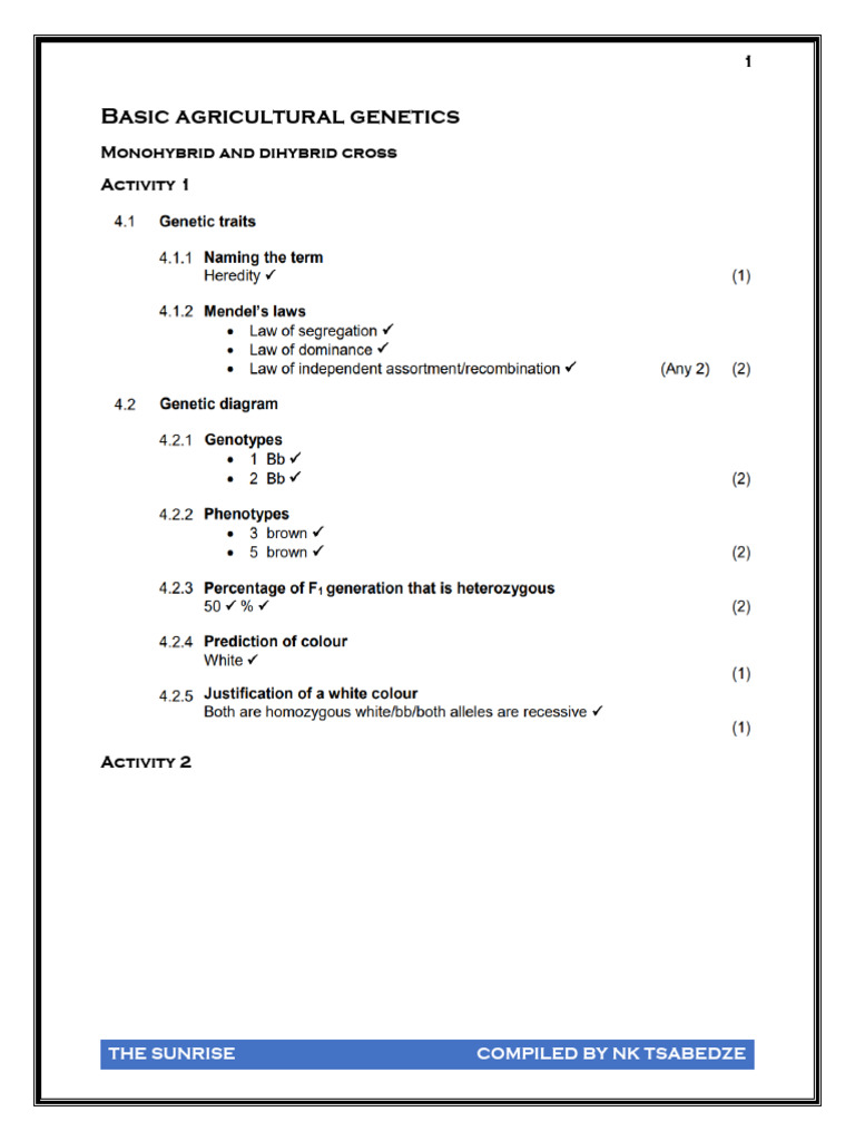 Basic Agricultural Genetics Overview | PDF | Plant Breeding | Genetics