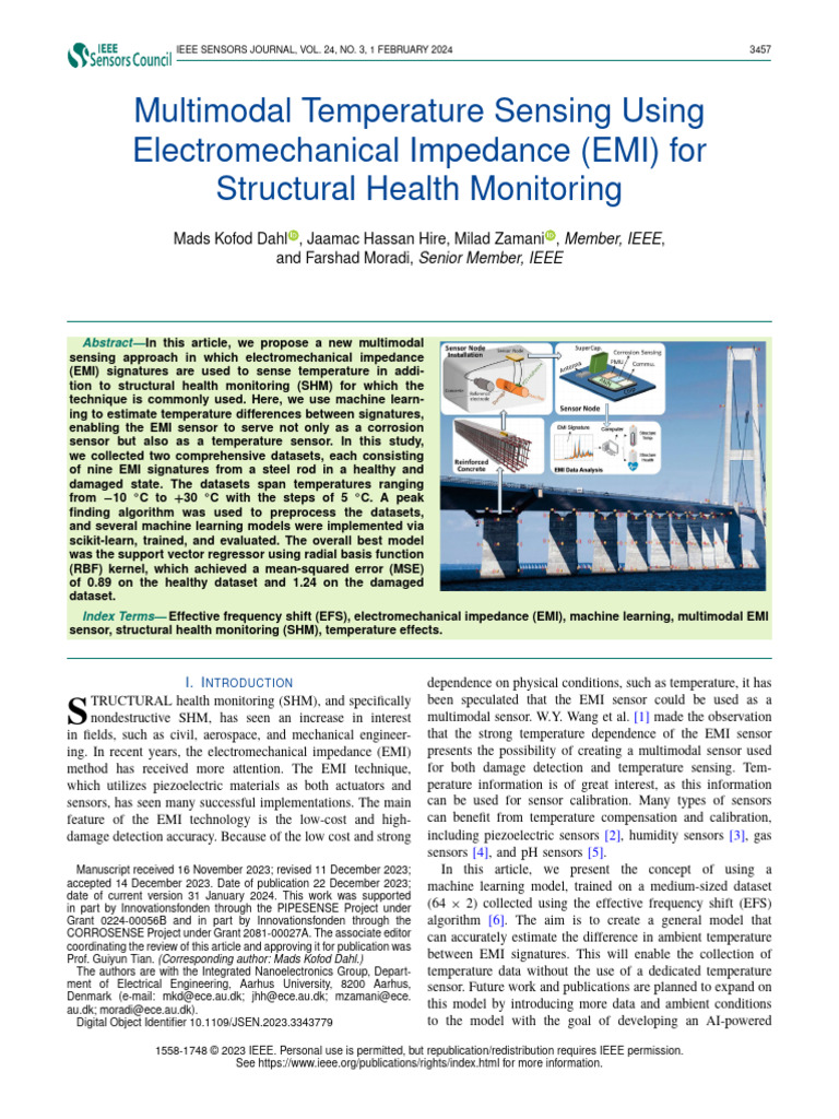 Multimodal Temperature Sensing Using Electromechanical Impedance EMI ...