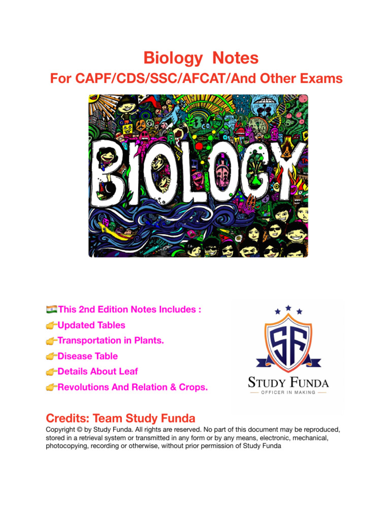 Biology Study Funda | PDF | Heart | Nucleotides