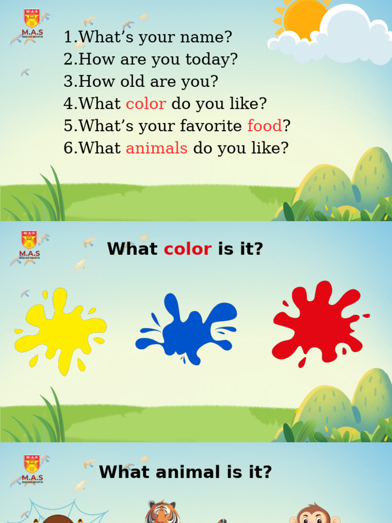 Test Speaking Kids | PDF