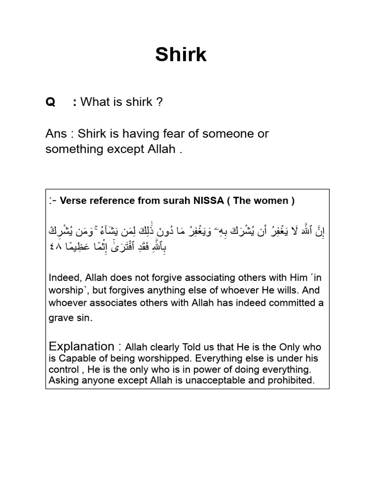 Understanding Shirk and Taghut | PDF | God In Islam | Allah