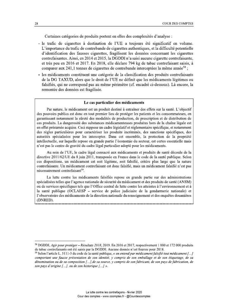 Lutte contre les contrefaçons 2020 | PDF