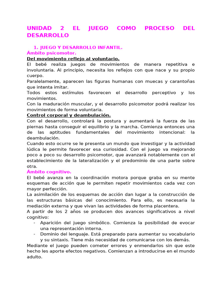 Juego y Desarrollo Infantil: Etapas Clave | PDF | Las emociones ...