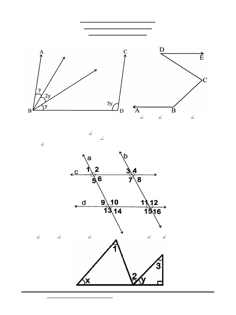 Class 9 Lines and Angles Practice Worksheet | PDF | Perpendicular ...