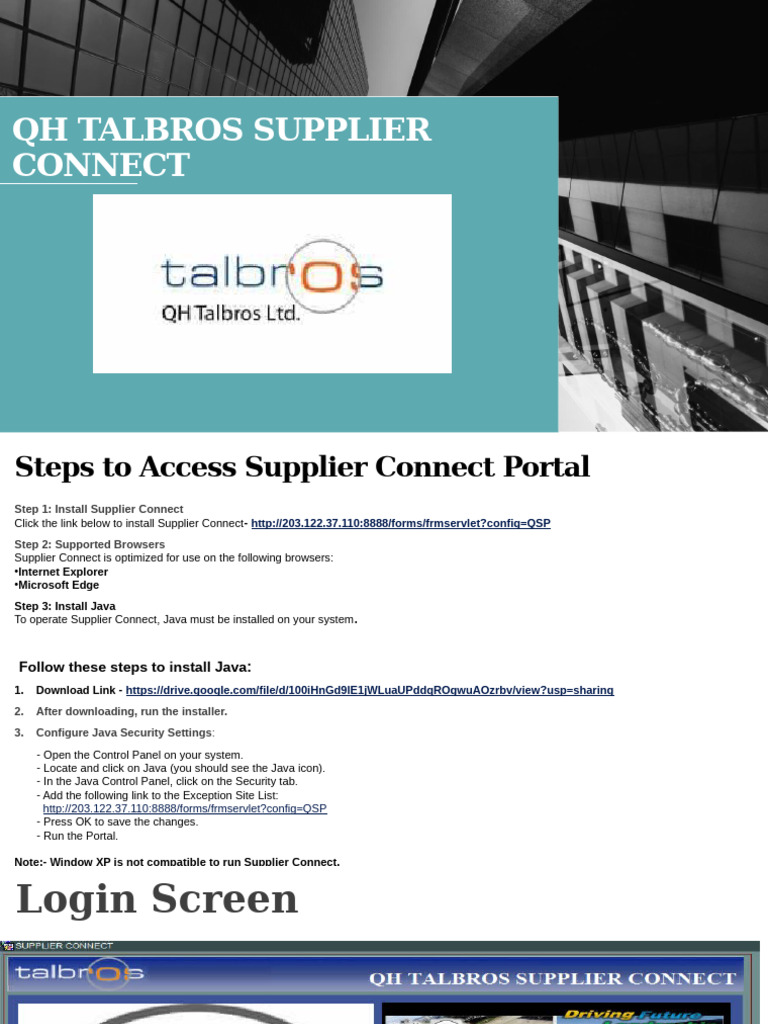 Accessing Supplier Connect Portal Steps | PDF | Software | Computing