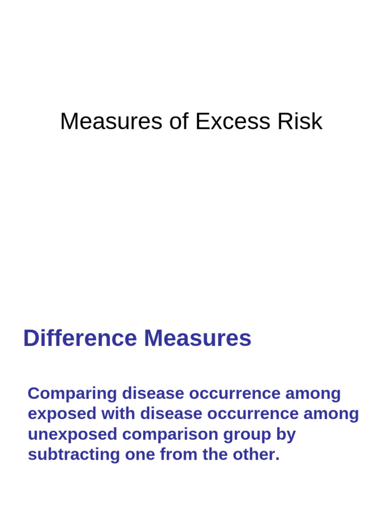 Measures of Excess Risk | PDF | Relative Risk | Cohort Study