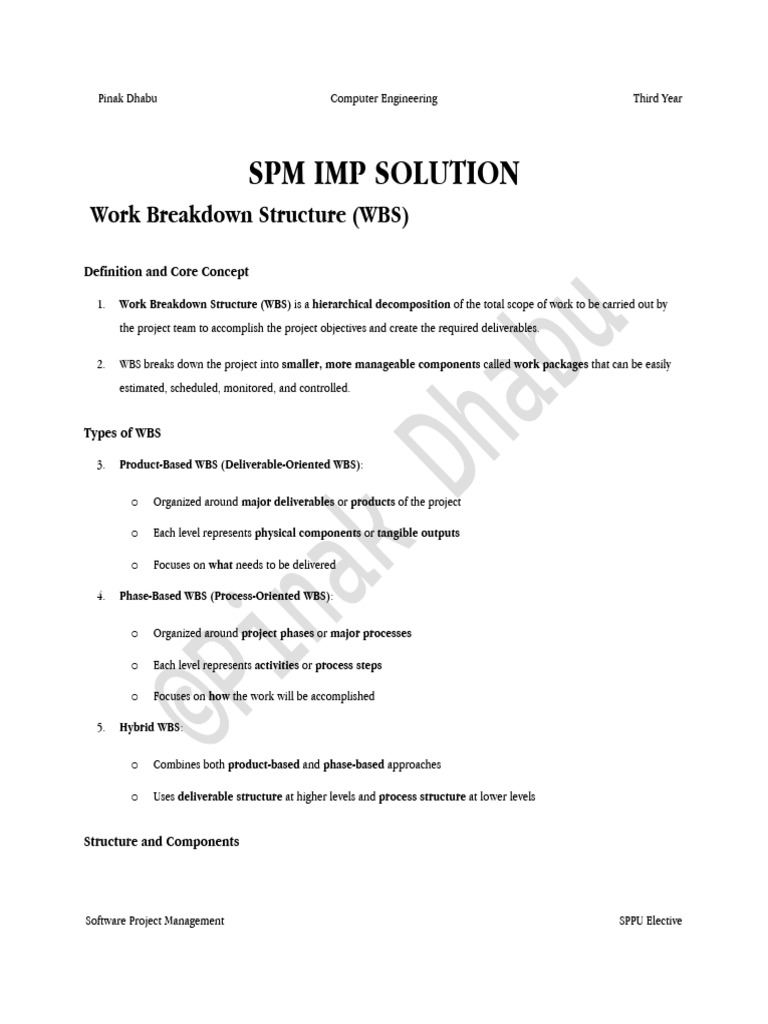 Work Breakdown Structure in Project Management | PDF | Project ...