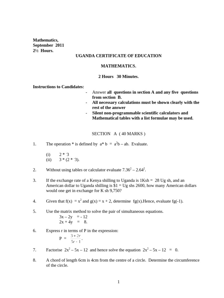 S4 Mathematics Term 3 Exam Questions | PDF | Mathematics