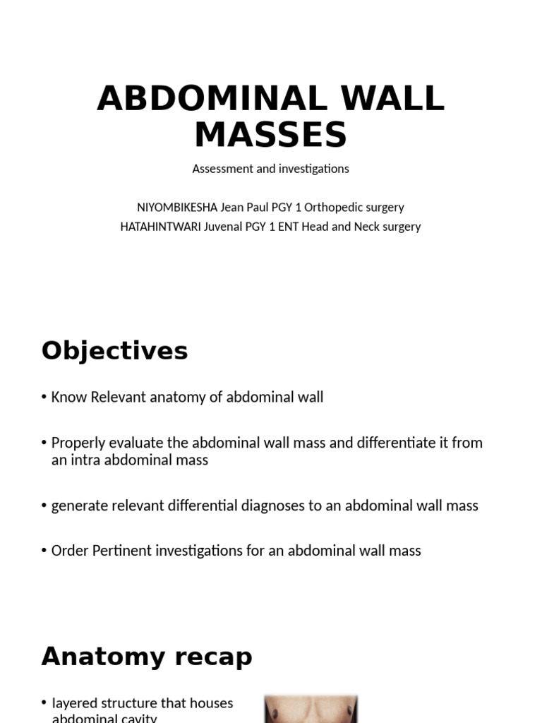 Abdominal Wall Masses | PDF | Abdomen | Neoplasms