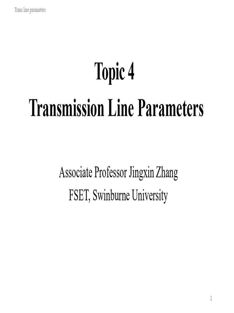 Transmission Line Parameters Explained | PDF | Electric Power ...