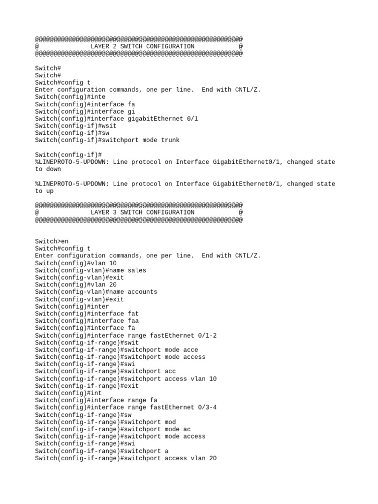 Configuración de Switches Capa 2 y 3 | PDF | Ethernet | Protocolos de ...