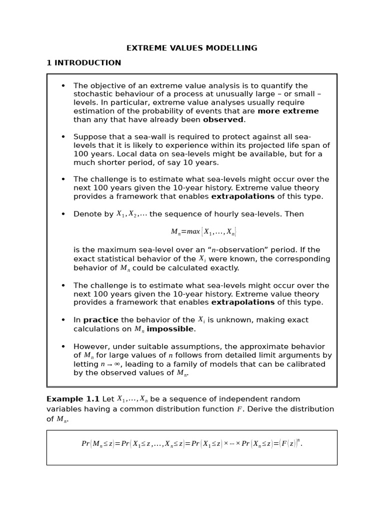 1 Extreme Value Statistics v0 | PDF | Statistics | Statistical Theory
