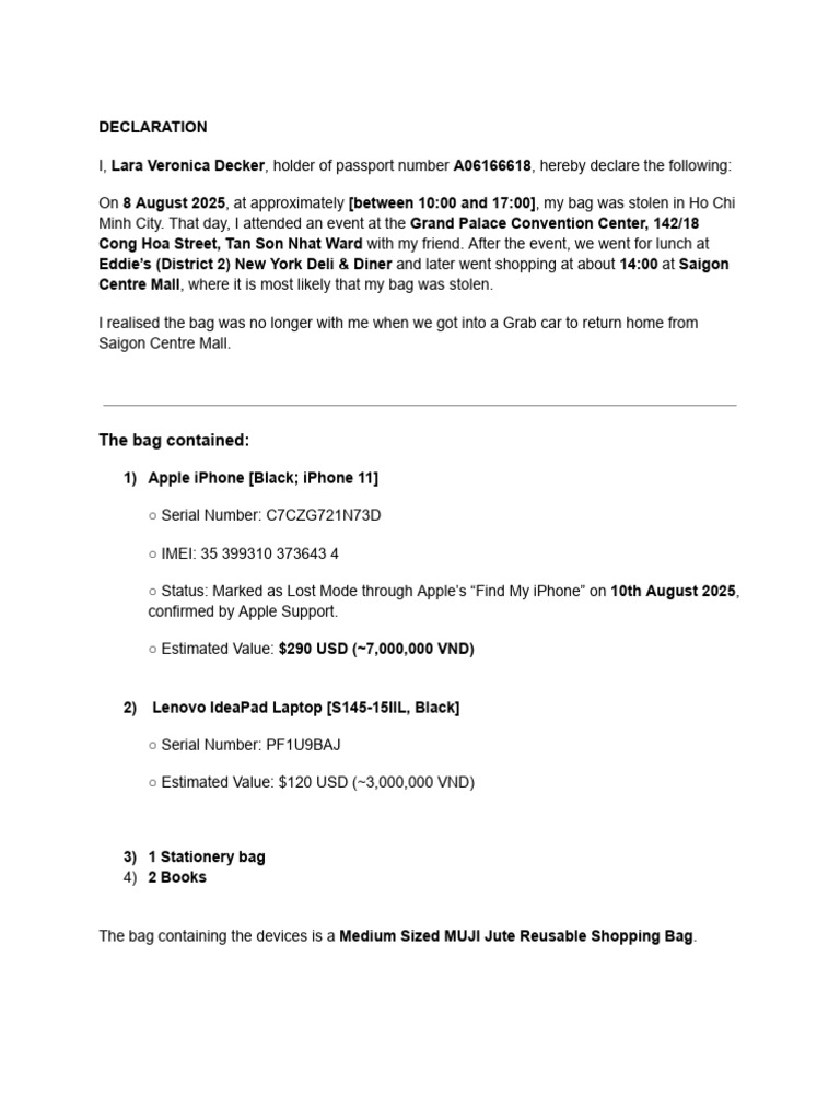 Declaration English Version | PDF