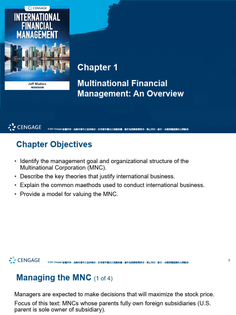 Overview of Multinational Financial Management | PDF | Valuation ...