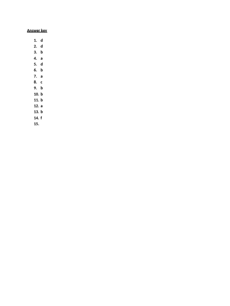Answer Key | PDF