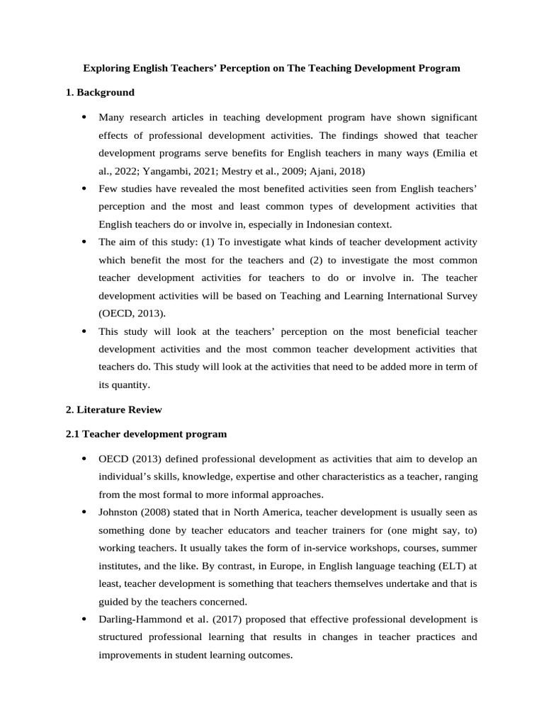 Draft of Research of Outline | PDF | Teachers | Learning