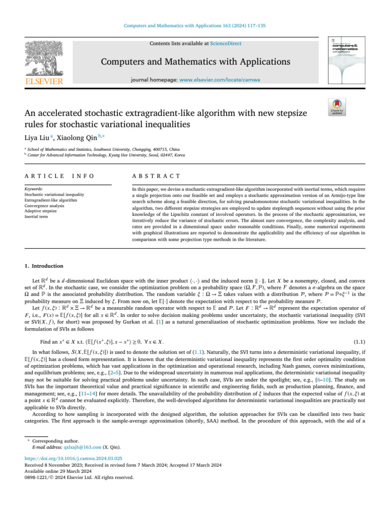 Accelerated Stochastic Algorithm for SVIs | PDF | Mathematical ...