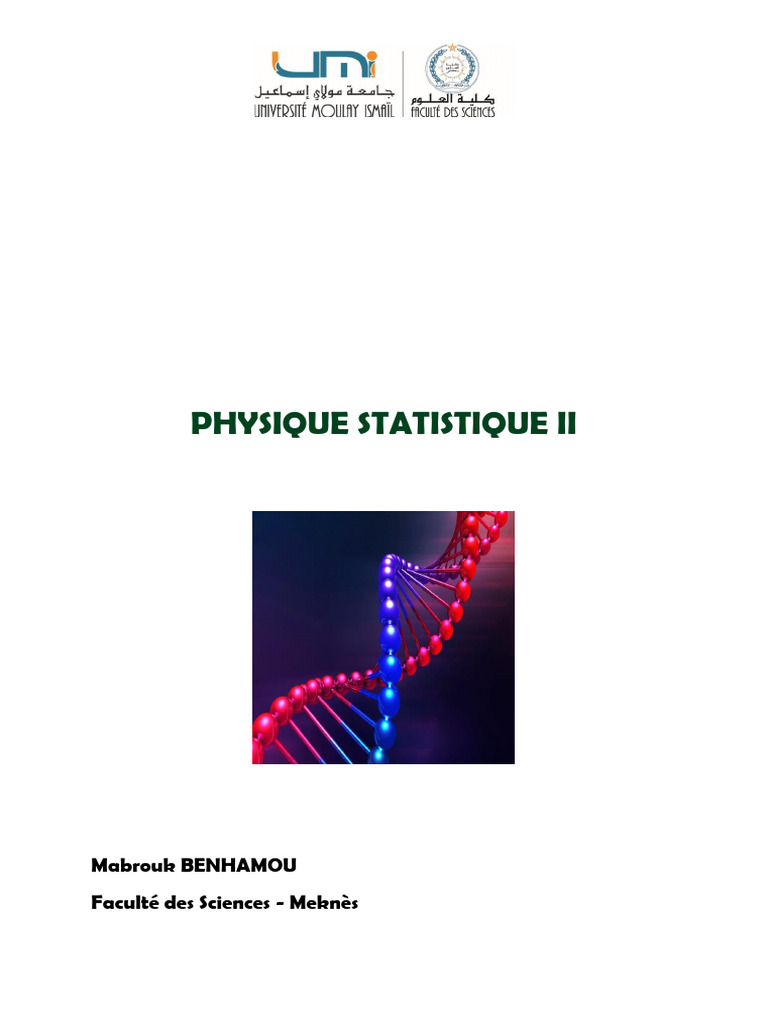 Physique Statistique et Thermodynamique | PDF | Thermodynamique | Entropie