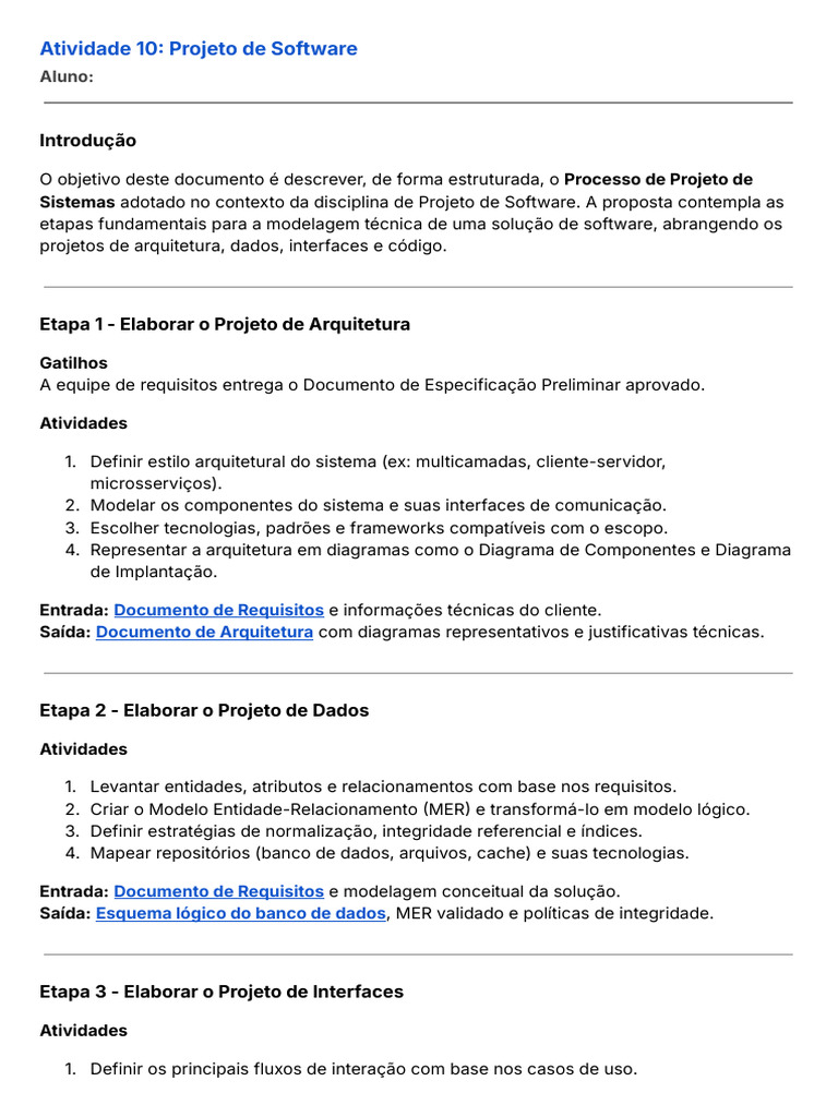 Processo de Projeto de Software | PDF | Diagrama de caso de uso ...