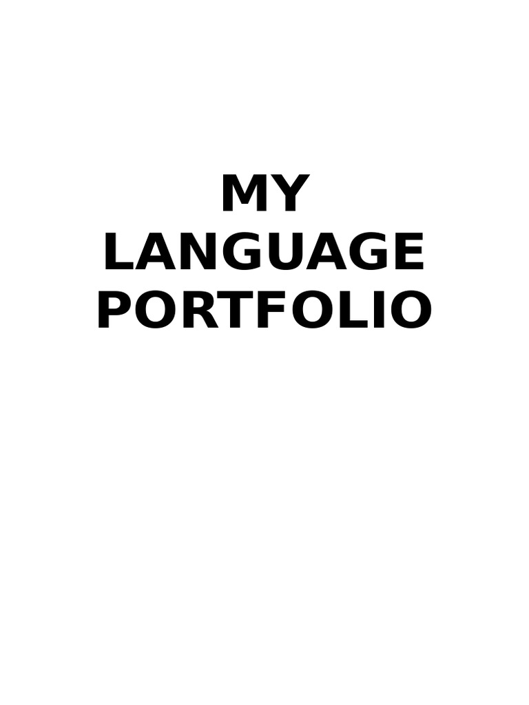 Personal Language Portfolio Overview | PDF