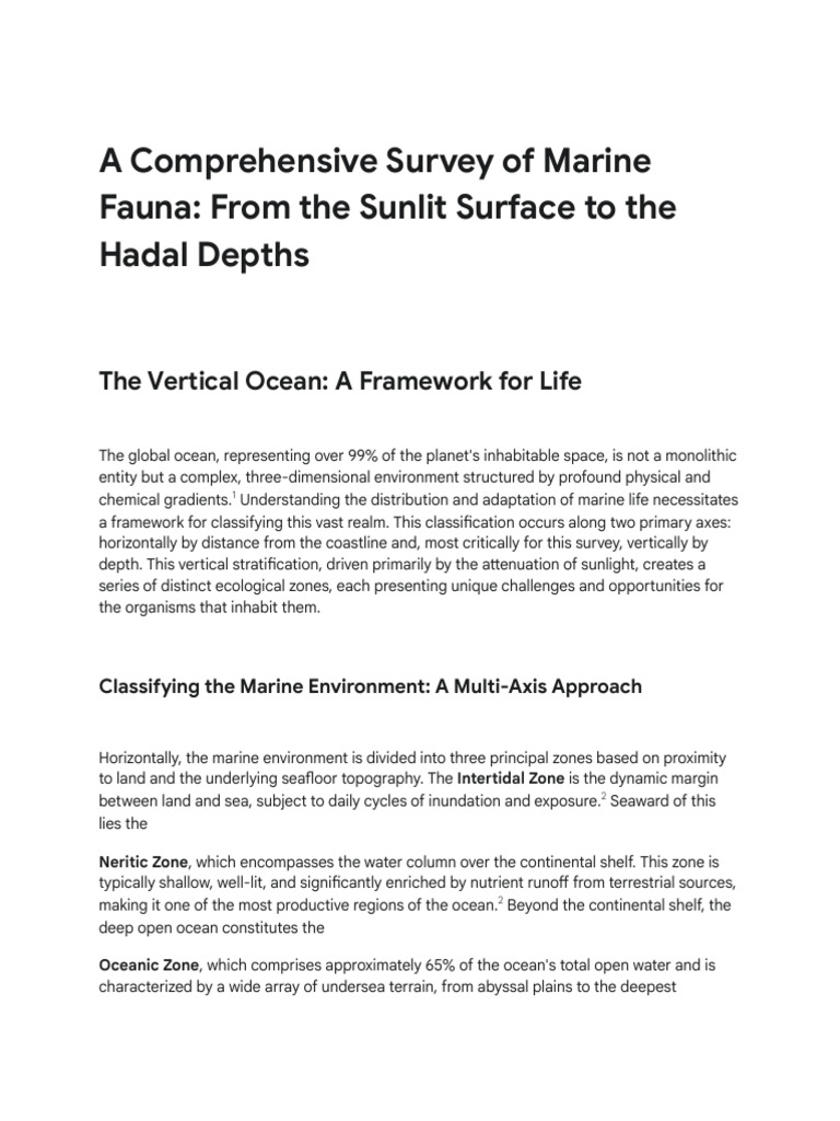 Marine Fauna: Depths and Ecosystems | PDF | Scuba Diving | Oceanography