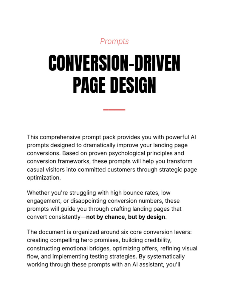 Conversion-Driven Landing Page Prompts | PDF | Analytics | Artificial ...