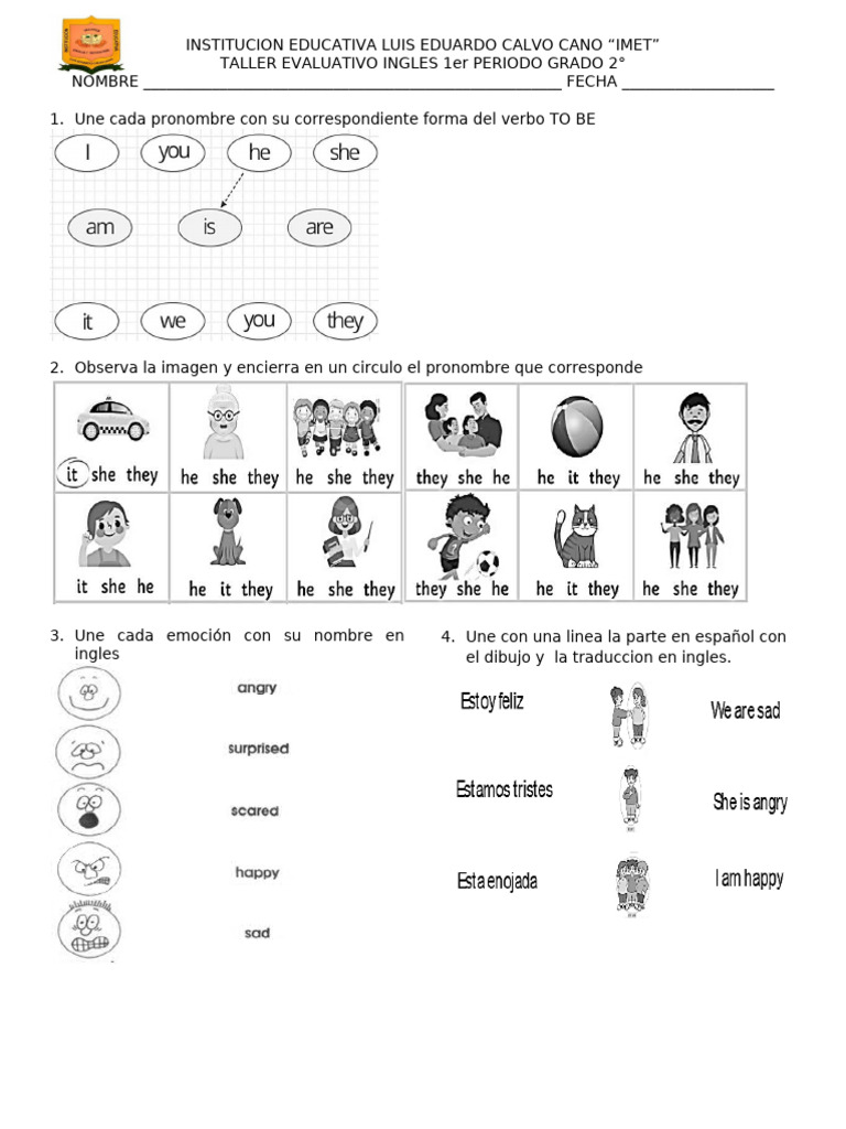 Taller de Inglés para 2° Grado | PDF