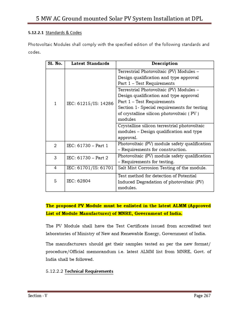 Solar PV System Installation Standards | PDF | Photovoltaics | Solar Panel