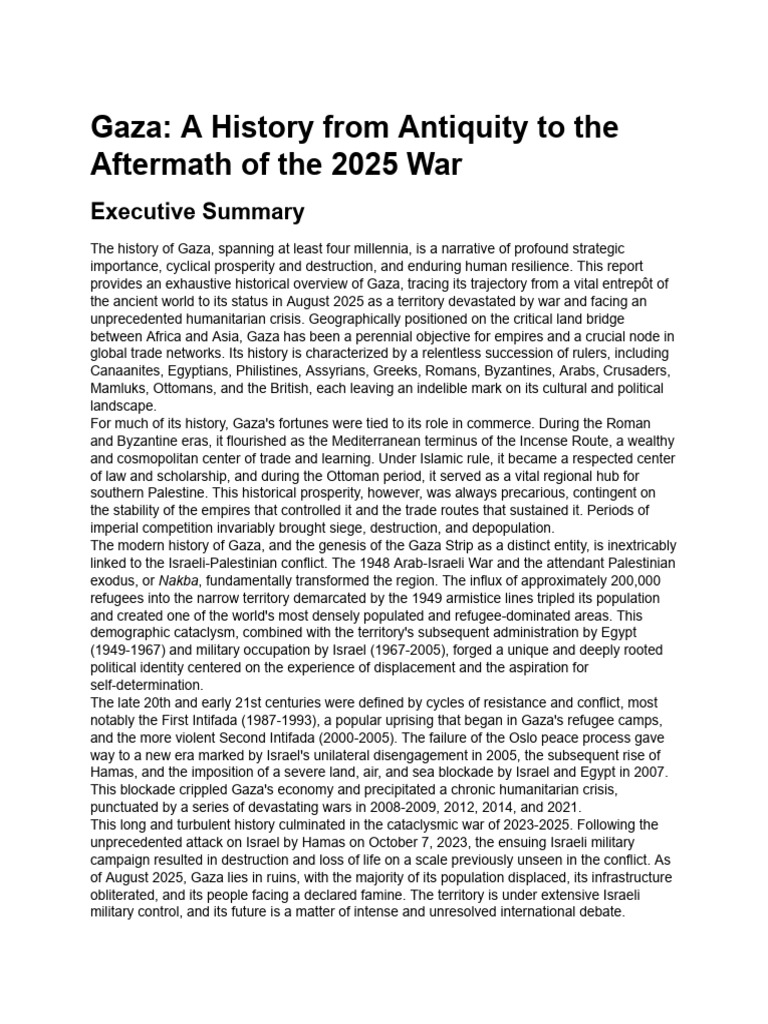 Gaza's History: From Antiquity to 2025 War | PDF | Blockade Of The Gaza ...