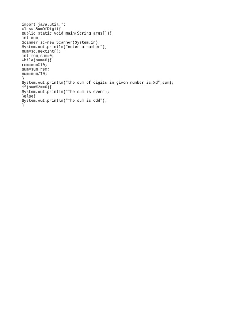 Sum of Digit | PDF
