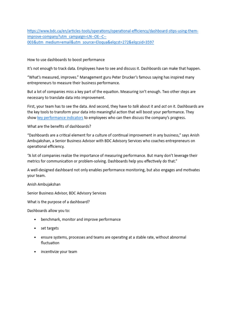 Boost Performance with Effective Dashboards | PDF | Performance ...