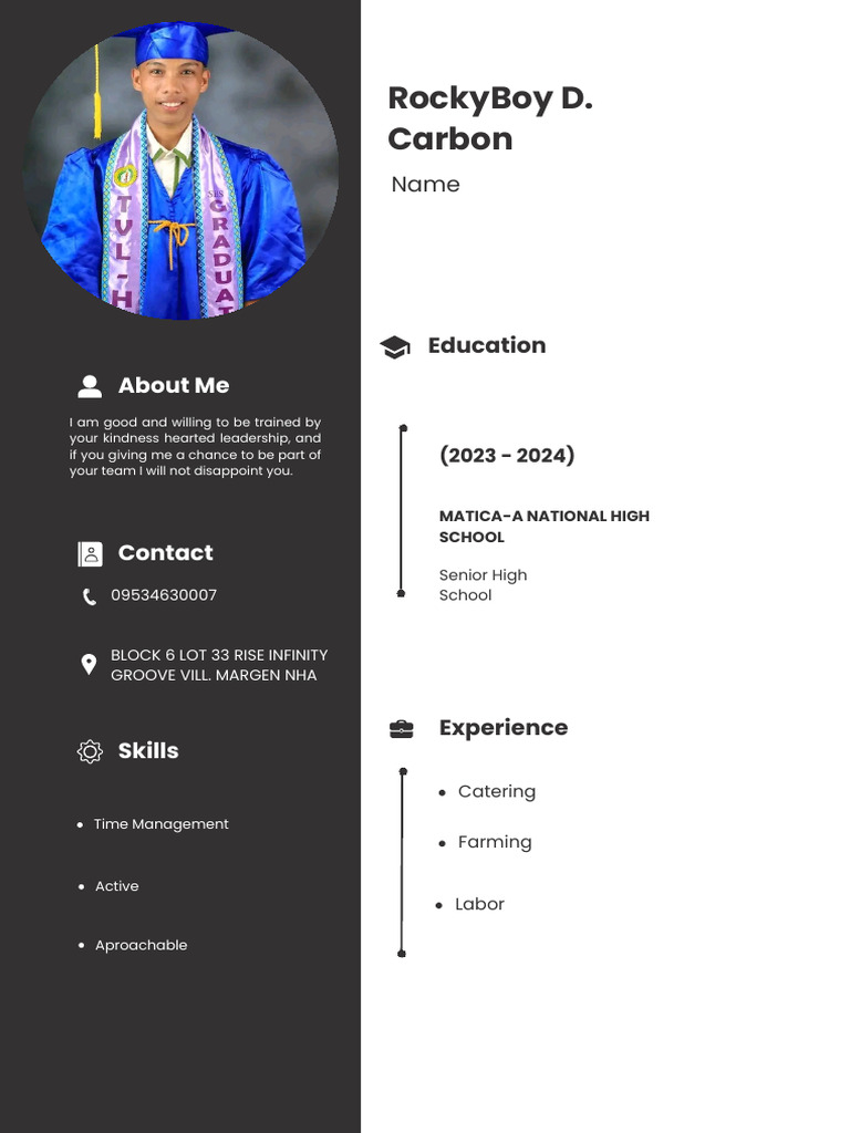 Modern Minimalist CV Resume | PDF
