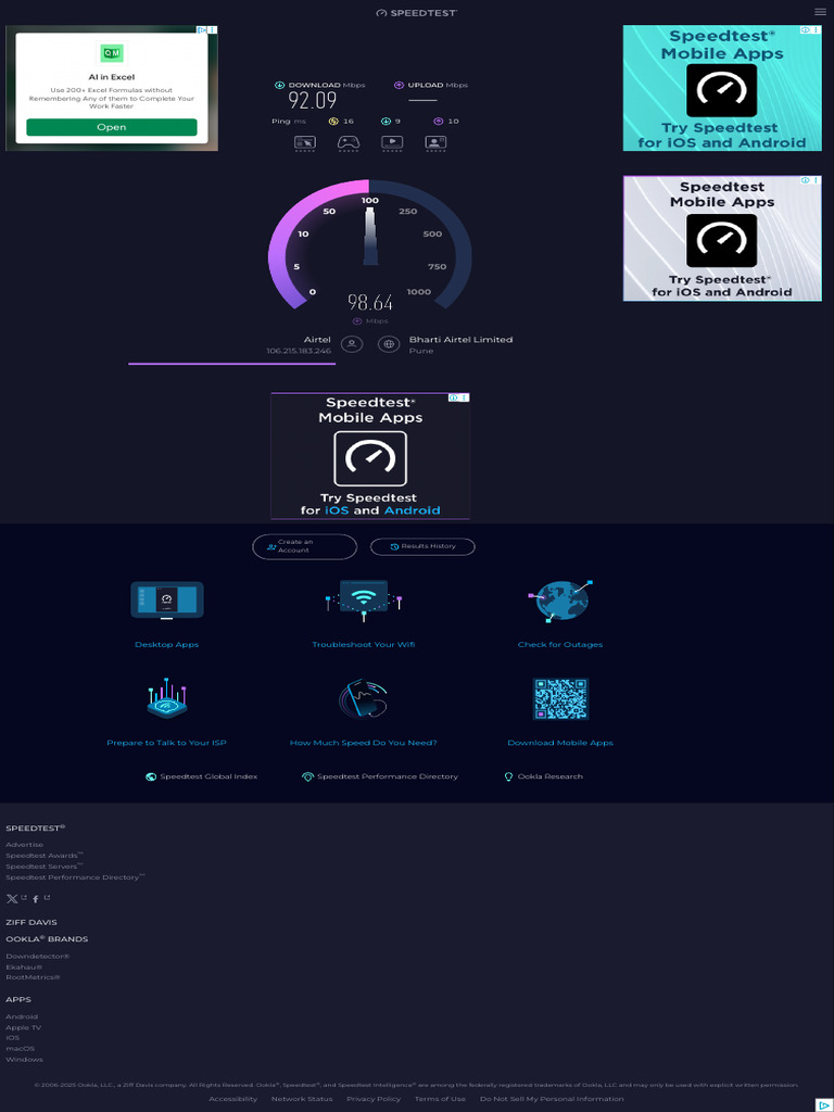 Ookla Speed Test Overview | PDF | Mobile App | Computer Network