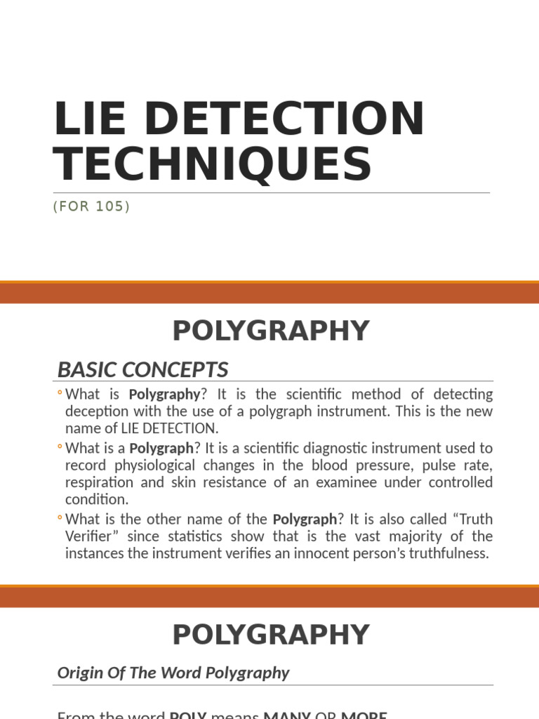 Polygraphy: Techniques and Concepts | PDF | Polygraph | Blood Pressure